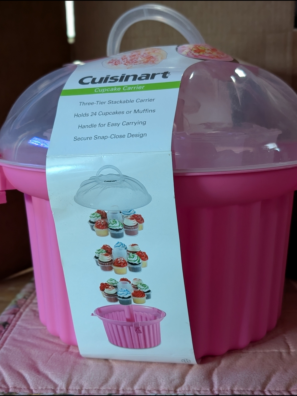 Cuisinart Pink Cupcake Carrier - 24-Cupcake Stackable Carrier